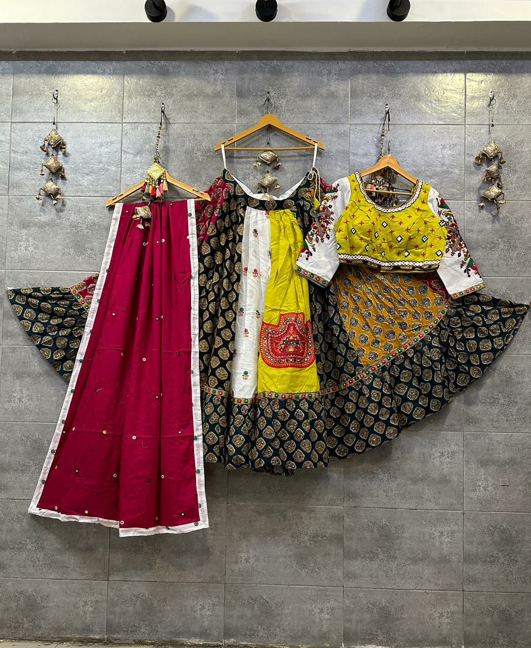 Yellow and Multicolor Patchwork Chaniya Choli with Rayon Dupatta