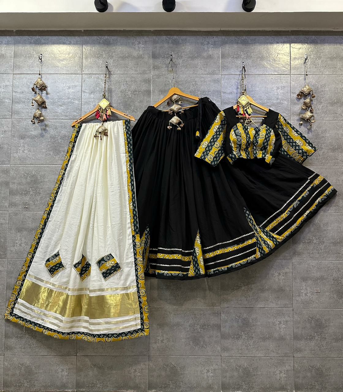 Black Rayon Cotton Chaniya Choli with Pure Gajji Dupatta