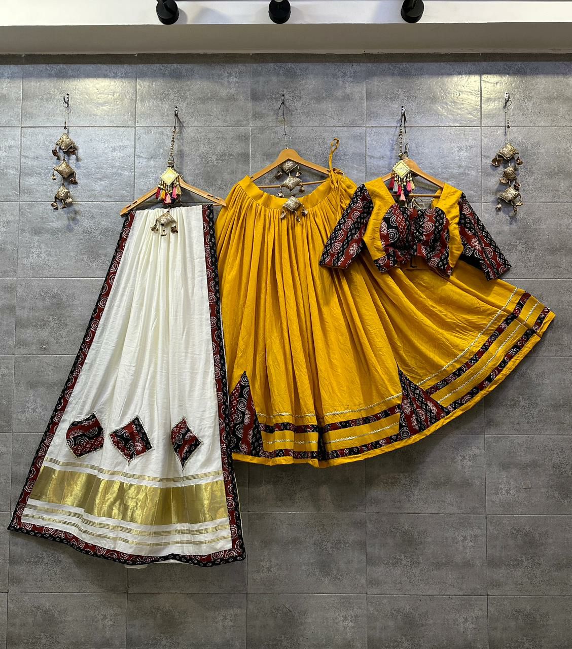 Yellow Rayon Cotton Chaniya Choli with Pure Gajji Dupatta