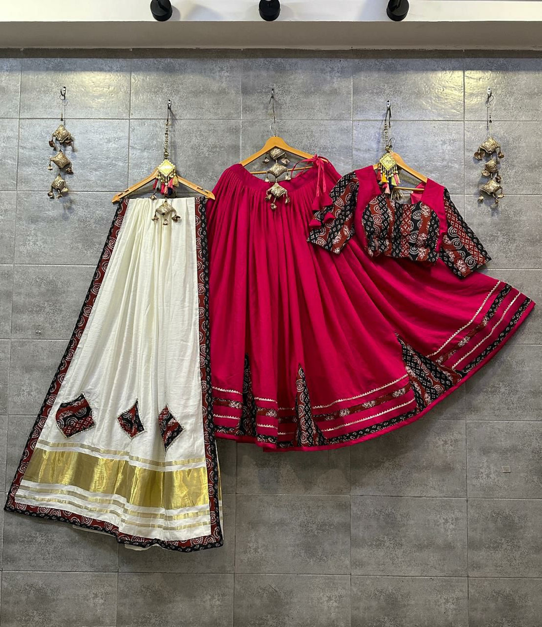 Red Rayon Cotton Chaniya Choli with Pure Gajji Dupatta