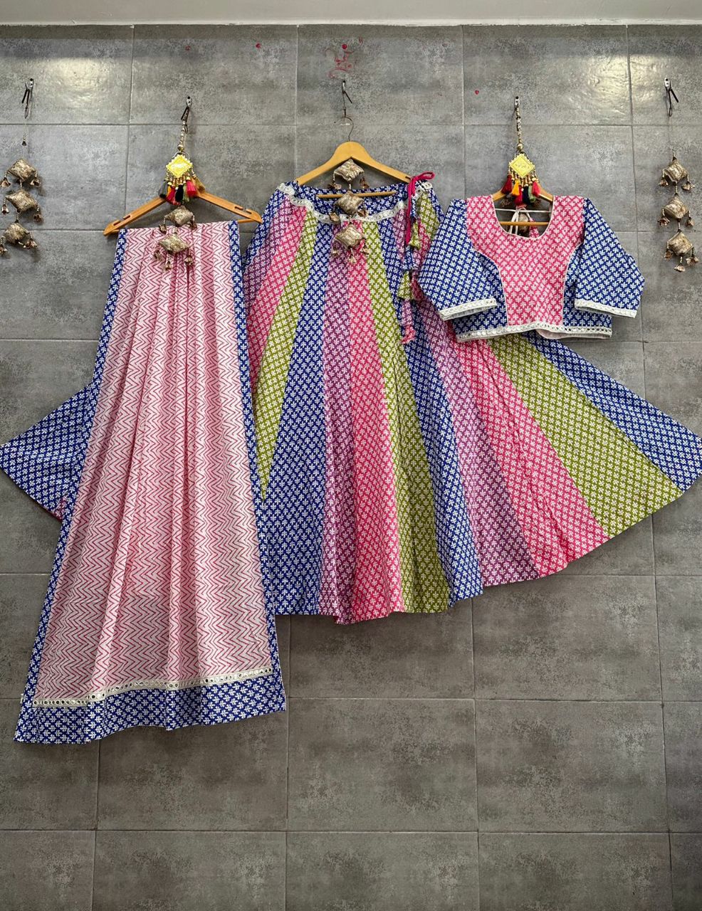 Multicolor Camric Cotton Chaniya Choli with Fancy Dupatta