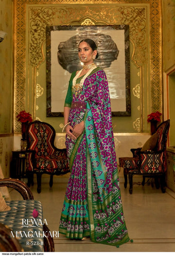 Rewaa Mangalkari Patola Silk Saree