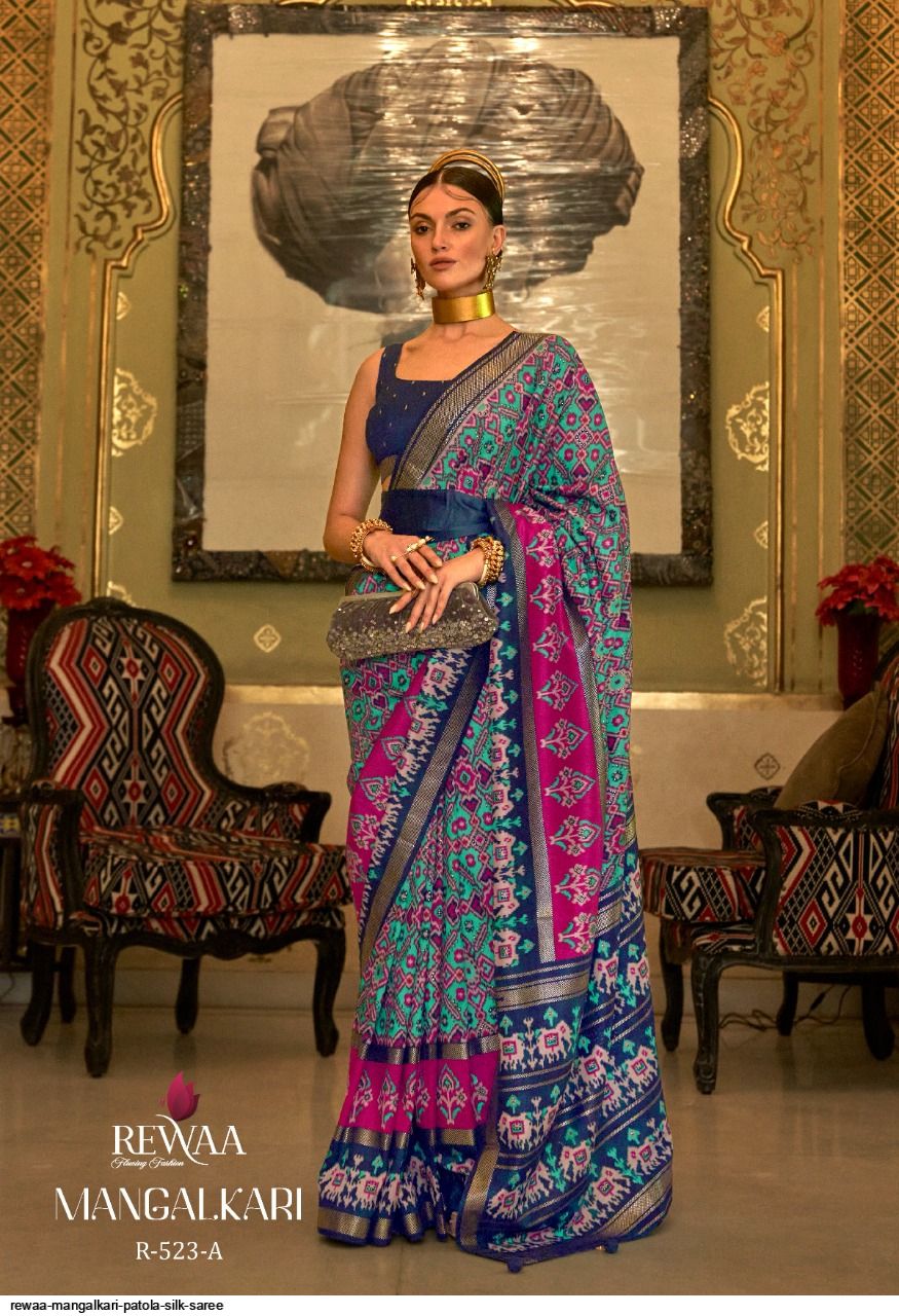 Rewaa Mangalkari Patola Silk Saree