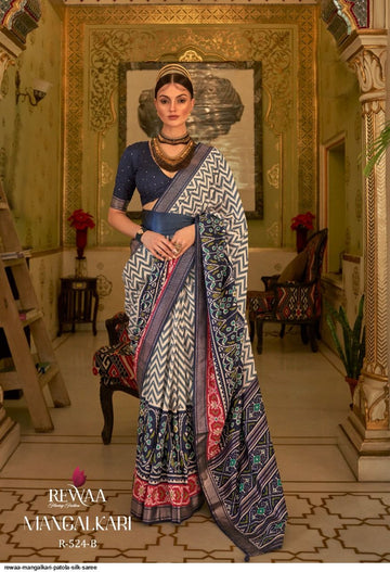 Rewaa Mangalkari Patola Silk Saree