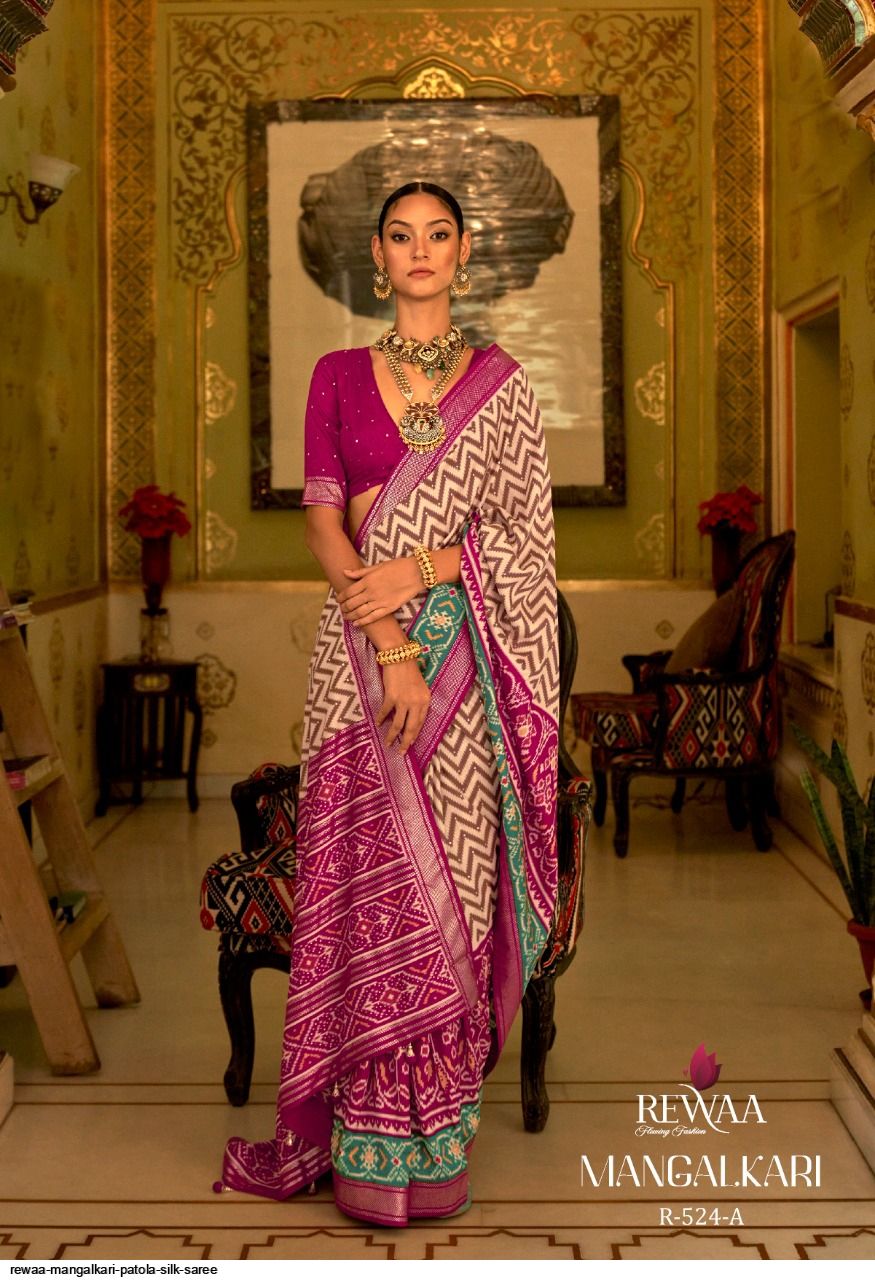 Rewaa Mangalkari Patola Silk Saree