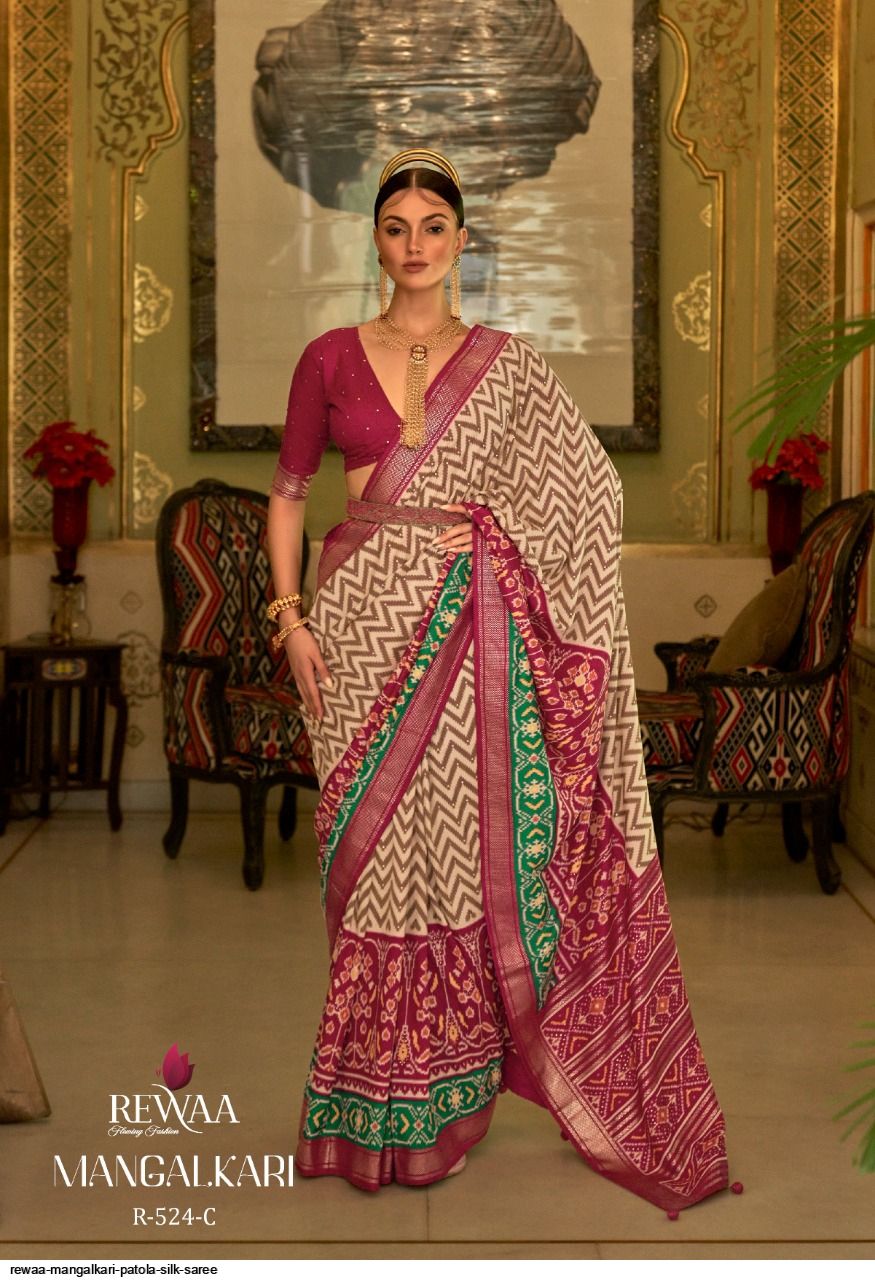 Rewaa Mangalkari Patola Silk Saree