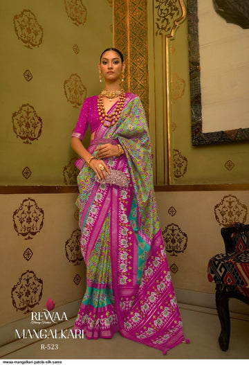 Rewaa Mangalkari Patola Silk Saree