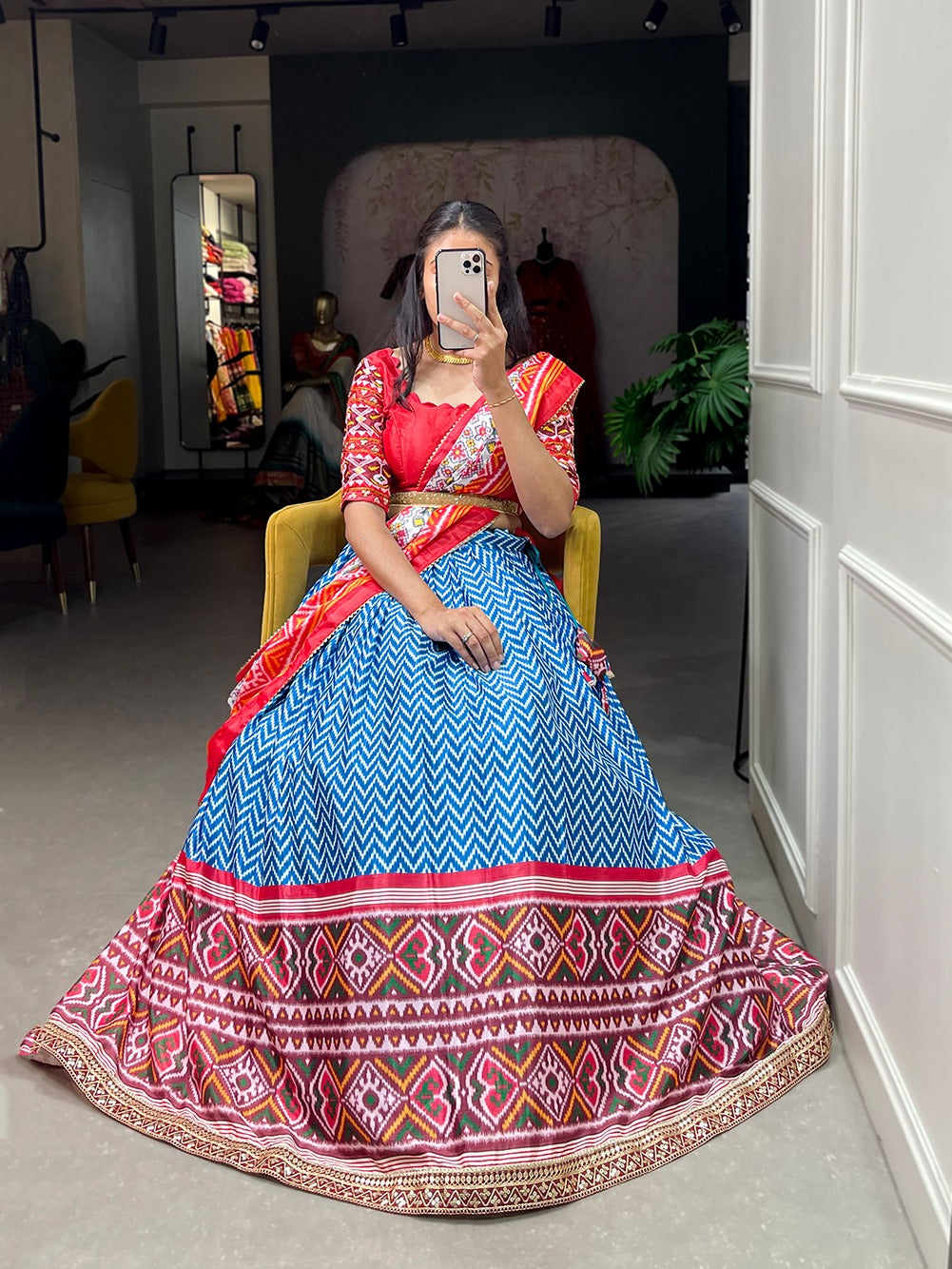 Navaratri Laheriya-Patola Print Lehenga Choli