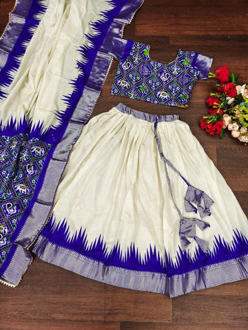 Navratri Traditional Kid's Patola Lehenga Choli