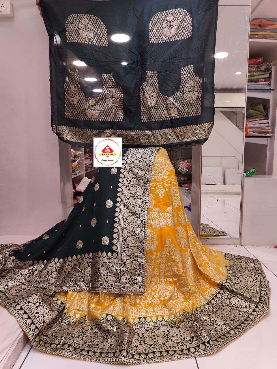 Rajasthani Bandhej Silk Lehengas - Handmade Elegance with Gotta Patti Work