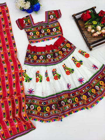 Kids Traditional Dandiya Ras Navratri Kedia Lehenga Choli