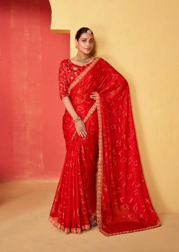 Beautiful Designer Occasion Wear Pure Chiffon Saree