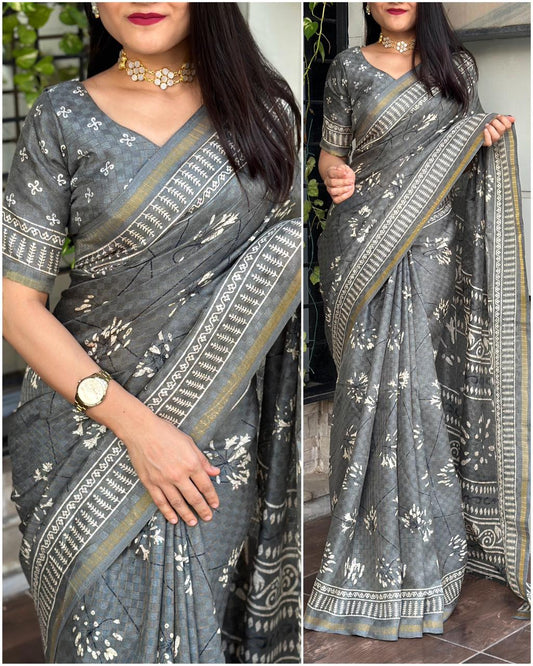 Party Wear Cotton Jute Sarees