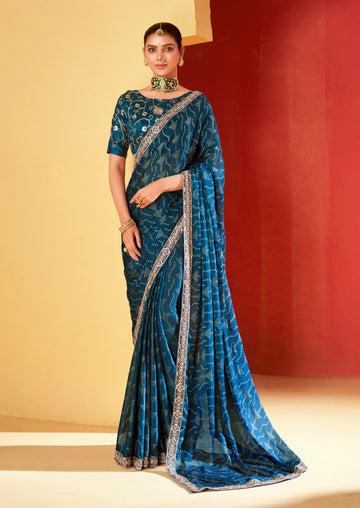 Beautiful Designer Occasion Wear Pure Chiffon Saree