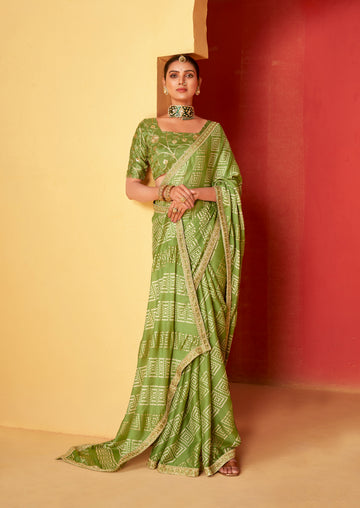 Beautiful Designer Occasion Wear Pure Chiffon Saree