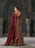 Burgundy Bridal Lehenga Choli in Premium Georgette with Zarkan Work