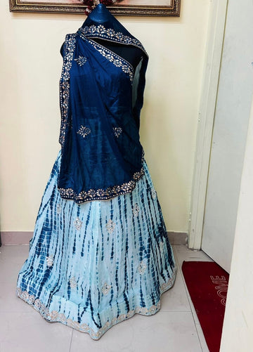 Rajsthani Traditional Gottapatti Shibori Lehanga Chunni