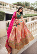 Multicolor Banarasi Silk Lehenga with Zarkan Work for Weddings