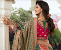 Orange and Pink Banarasi Silk Lehenga with Zarkan Codding