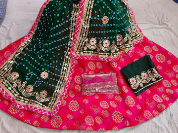 Beautiful Rajsthani Traditional Brocade Silk Lahenga