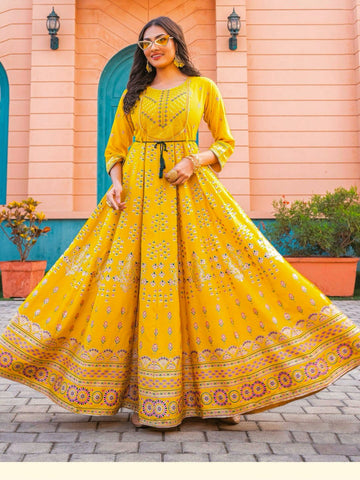 Beautiful Long Anarkali Gown Kurti Glam NX