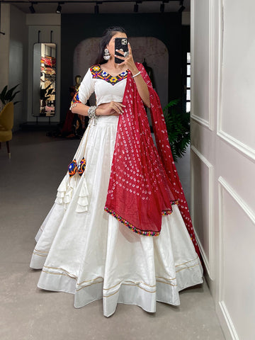 Beautiful Party Wear Traditional Gamthi Mirror Work Lehenga Choli D.No. 1604