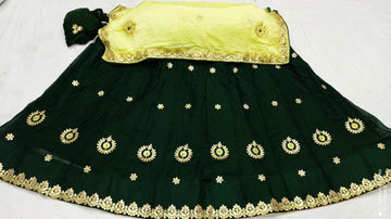 Rajsthani Traditional Rajputi Pure Organza Butti Work Lehenga Choli