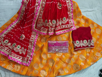 Beautiful Rajsthani Traditional Brocade Silk Lahenga