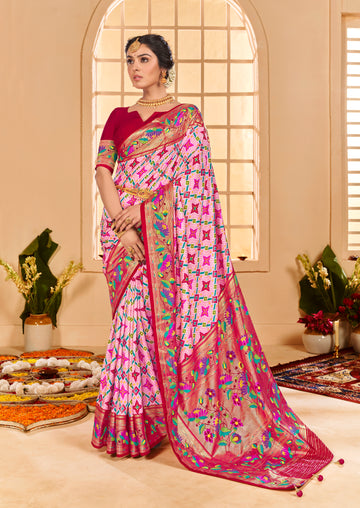 Beautiful Fancy Velvet Silk With Paithani Design Saree