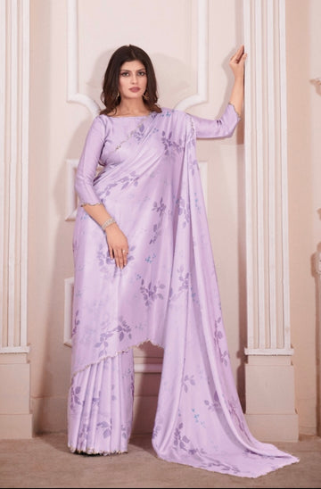 Beautiful Designer Casual Wear Pure Satin Georgette Saree