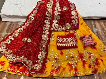 Rajasthani Traditional Georgette Gottapatti Lehenga Chunni