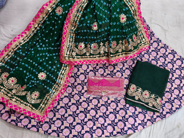 Beautiful Rajsthani Traditional Brocade Silk Lahenga