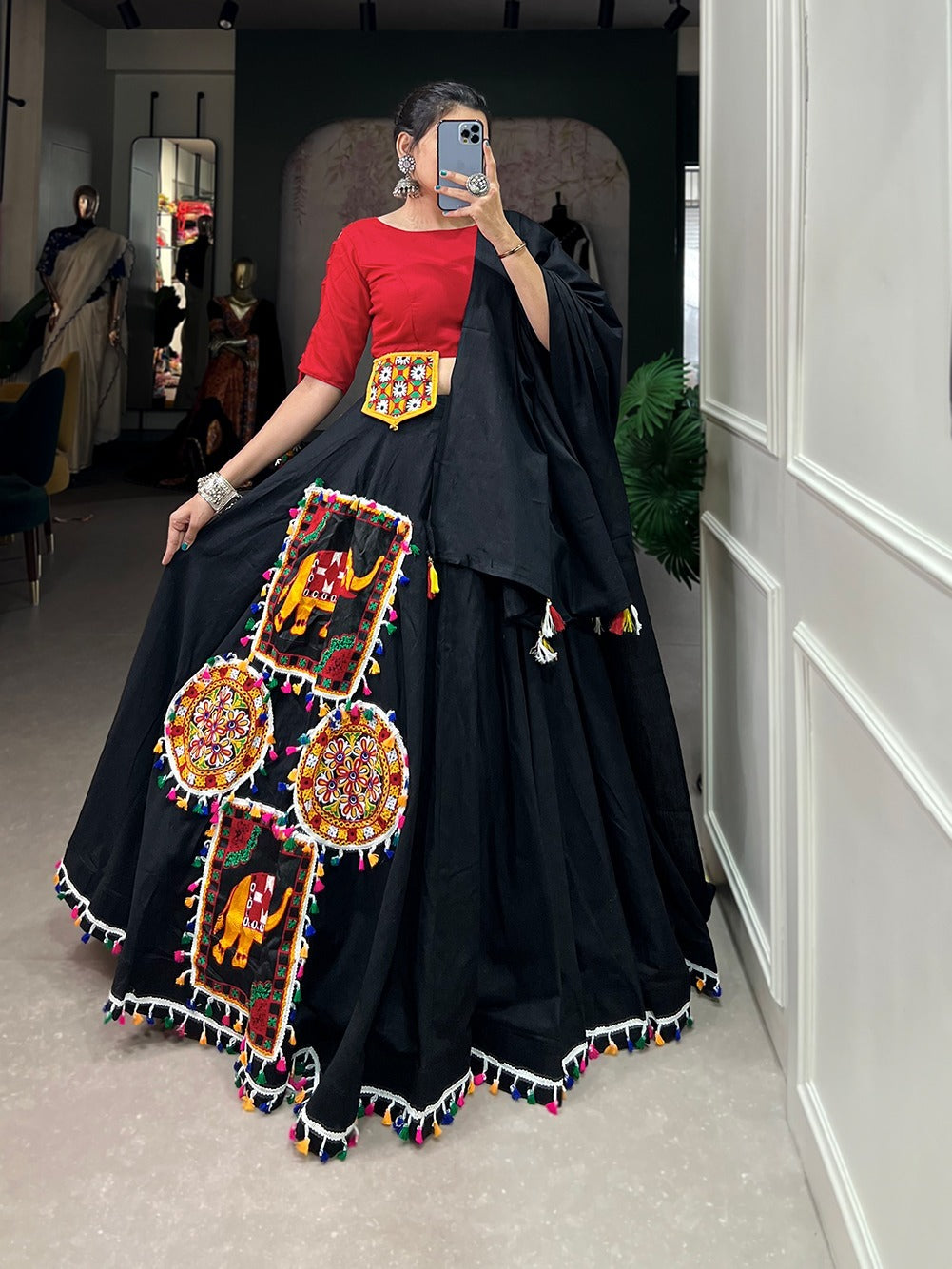 Navratri Special Traditional Bandhej Lehenga choli Dno 1657