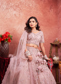 Pink Premium Net Bridal Lehenga with Handcrafted and Heavy Flair