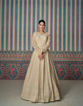 Beige Chikankari Embroidered Anarkali Suit with Dupatta