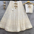 White Pure Chiffon Lucknowi Work Chaniya Choli