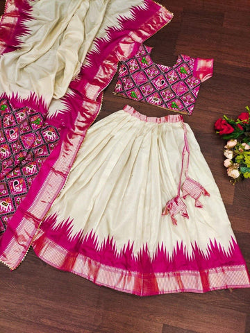 Navratri Traditional Kid's Patola Lehenga Choli