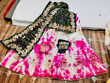 Rajasthani Traditional Georgette Gottapatti Lehenga Chunni