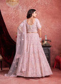 Baby Pink Premium Net Bridal Lehenga with Hand Embroidery