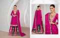 Pink Chinnon Silk Anarkali Suit with Embellished Skirt & Dupatta