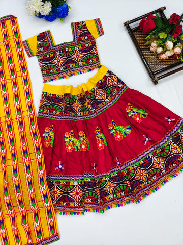 Kids Traditional Dandiya Ras Navratri Kedia Lehenga Choli