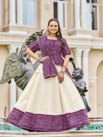 Navratri Special Traditional Bandhej Lehenga choli