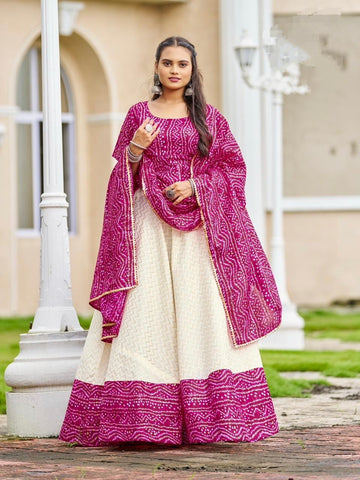 Navratri Special Traditional Bandhej Lehenga choli