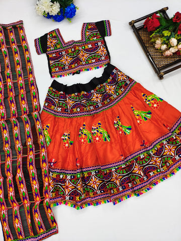 Kids Traditional Dandiya Ras Navratri Kedia Lehenga Choli