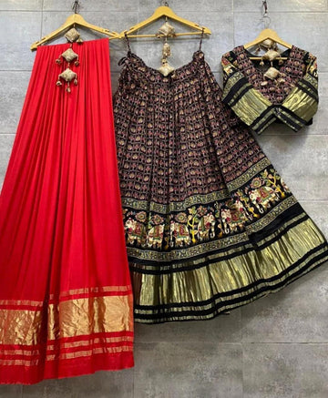 Party Wear Designer Pure Gaji Silk Chaniya Choli