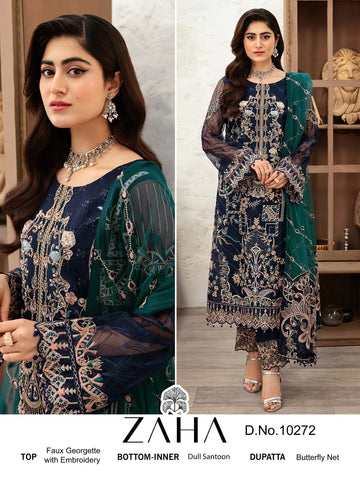 Zaha Designer Occasion Wear Pakistani Suit D.No.10272