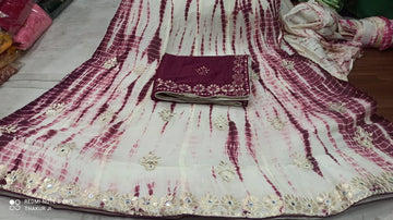 Rajsthani Traditional Gottapatti Shibori Lehanga Chunni