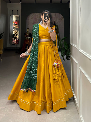 Beautiful Party Wear Traditional Gamthi Mirror Work Lehenga Choli D.No. 1604