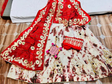 Rajasthani Traditional Georgette Gottapatti Lehenga Chunni