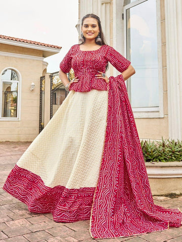 Navratri Special Traditional Bandhej Lehenga choli